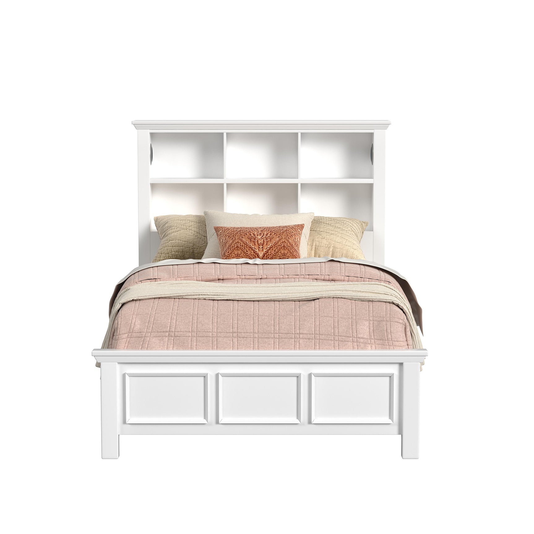 Hampton Kids Full Bookcase Bed in White - Tampa Furniture Outlet