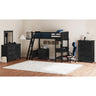 Hampton Kids Twin Loft with Ladder and Desk with Speaker in Charcoal – SKU Y-15760-8-L1 | Elements