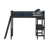 Hampton Kids Twin Loft with Ladder and Desk with Speaker in Charcoal - Tampa Furniture Outlet