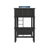 Hampton Kids Twin Loft with Ladder and Desk with Speaker in Charcoal - Tampa Furniture Outlet