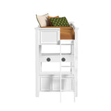 Hampton Kids Twin Loft with Ladder and Desk with Speaker in White - Tampa Furniture Outlet