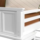 Hampton Kids Twin Loft with Ladder and Desk with Speaker in White - Tampa Furniture Outlet