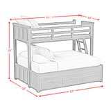 Hampton Kids Twin Over Full Bunk with Ladder and Trundle in White