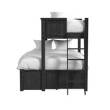 Hampton Kids Twin Over Full Bunk with Ladder and Trundle in Charcoal - Tampa Furniture Outlet
