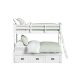 Hampton Kids Twin Over Full Bunk with Ladder and Trundle in White - Tampa Furniture Outlet