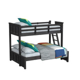 Hampton Kids Twin Over Full Bunk with Ladder in Charcoal - Tampa Furniture Outlet