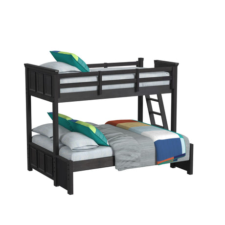 Hampton Kids Twin Over Full Bunk with Ladder in Charcoal - Tampa Furniture Outlet