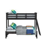 Hampton Kids Twin Over Full Bunk with Ladder in Charcoal - Tampa Furniture Outlet