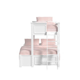 Hampton Kids Twin Over Full Bunk with Ladder in White - Tampa Furniture Outlet