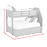 Hampton Kids Twin Over Full Bunk with Staircase and Trundle in White
