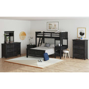 Hampton Kids Twin Over Full Loft with Ladder and Desk with Speaker in Charcoal – SKU Y-15760-8-L3 | Elements