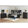 Hampton Kids Twin Over Full Loft with Ladder and Desk with Speaker in Charcoal – SKU Y-15760-8-L3 | Elements