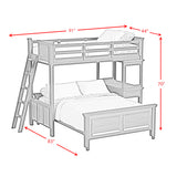 Hampton Kids Twin Over Full Loft with Ladder and Desk with Speaker in Charcoal - Tampa Furniture Outlet