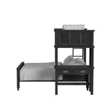 Hampton Kids Twin Over Full Loft with Ladder and Desk with Speaker in Charcoal - Tampa Furniture Outlet