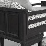 Hampton Kids Twin Over Full Loft with Ladder and Desk with Speaker in Charcoal - Tampa Furniture Outlet