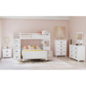 Hampton Kids Twin Over Full Loft with Staircase and Desk with Speaker in White – SKU Y-15760-7-L4 | Elements