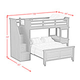 Hampton Kids Twin Over Full Loft with Staircase and Desk with Speaker in Charcoal - Tampa Furniture Outlet
