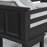 Hampton Kids Twin Over Full Loft with Staircase and Desk with Speaker in Charcoal - Tampa Furniture Outlet