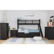 Hampton Kids Twin Over Twin Bunk with Ladder and Trundle in Charcoal – SKU Y-15760-8-B2 | Elements