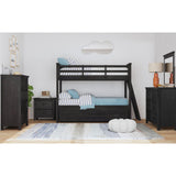 Hampton Kids Twin Over Twin Bunk with Ladder and Trundle in Charcoal – SKU Y-15760-8-B2 | Elements