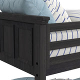 Hampton Kids Twin Over Twin Bunk with Ladder and Trundle in Charcoal - Tampa Furniture Outlet