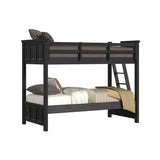Hampton Kids Twin Over Twin Bunk with Ladder in Charcoal - Tampa Furniture Outlet