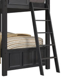 Hampton Kids Twin Over Twin Bunk with Ladder in Charcoal - Tampa Furniture Outlet