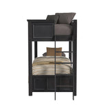 Hampton Kids Twin Over Twin Bunk with Ladder in Charcoal - Tampa Furniture Outlet