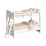 Hampton Kids Twin Over Twin Bunk with Ladder in White - Tampa Furniture Outlet