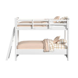 Hampton Kids Twin Over Twin Bunk with Ladder in White - Tampa Furniture Outlet