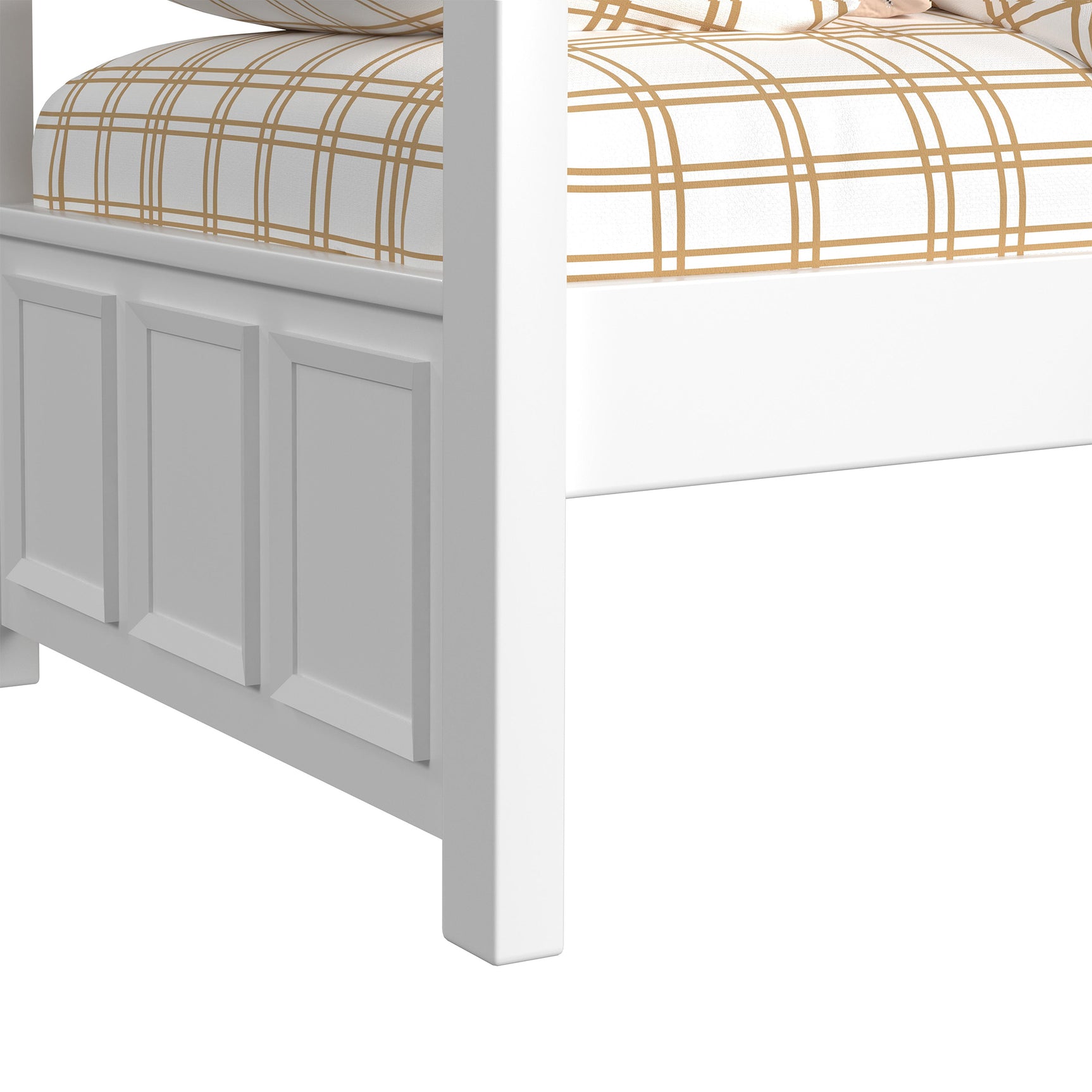 Hampton Kids Twin Over Twin Bunk with Ladder in White - Tampa Furniture Outlet