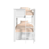 Hampton Kids Twin Over Twin Bunk with Ladder in White - Tampa Furniture Outlet
