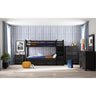Hampton Kids Twin Over Twin Bunk with Staircase and Trundle in Charcoal – SKU Y-15760-8-B3 | Elements