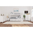 Hampton Kids Twin Over Twin Bunk with Staircase and Trundle in White – SKU Y-15760-7-B3 | Elements
