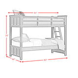Hampton Kids Twin Over Twin Bunk with Ladder in White