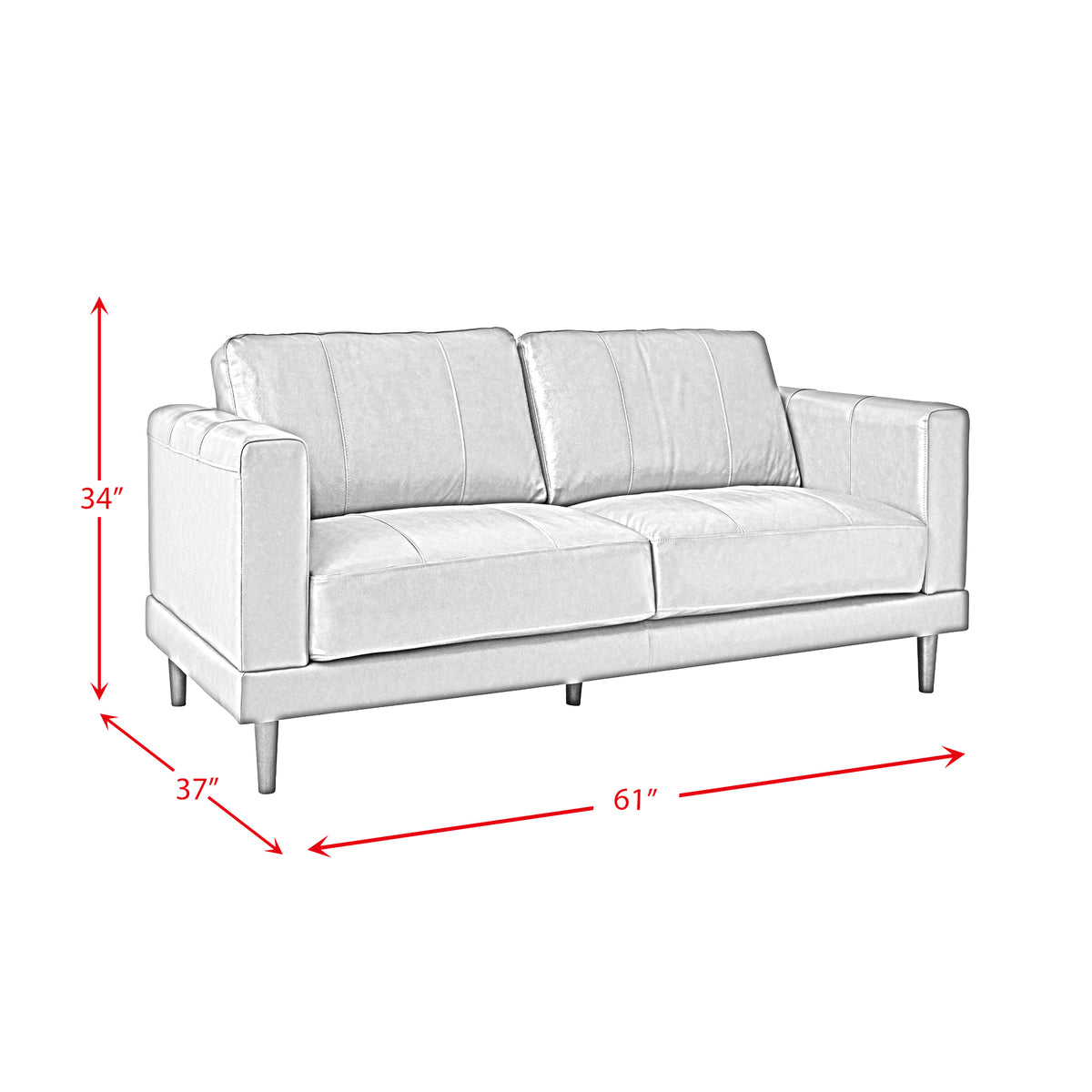 Hampton Loveseat In Fiero Black (Top Grain/PVC)