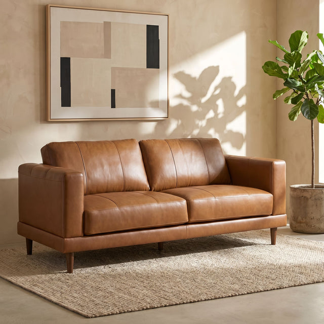 Hampton Loveseat in Fiero Tan (Top Grain/PVC) – SKU UHT3783200 | Elements
