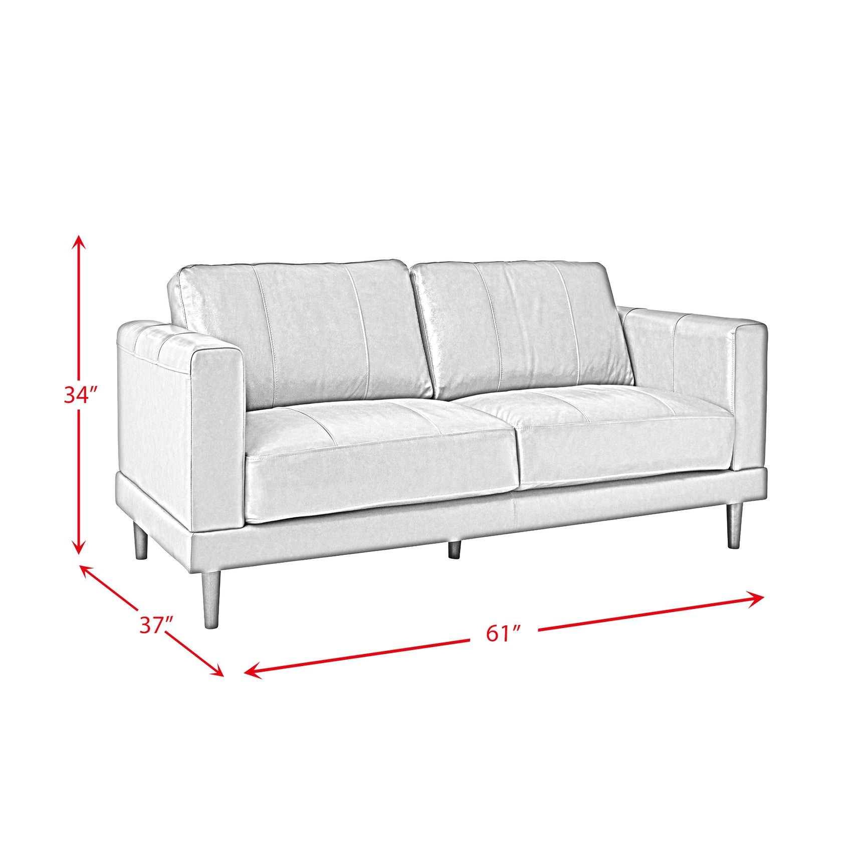 Hampton Loveseat In Fiero Black (Top Grain/PVC) - Tampa Furniture Outlet