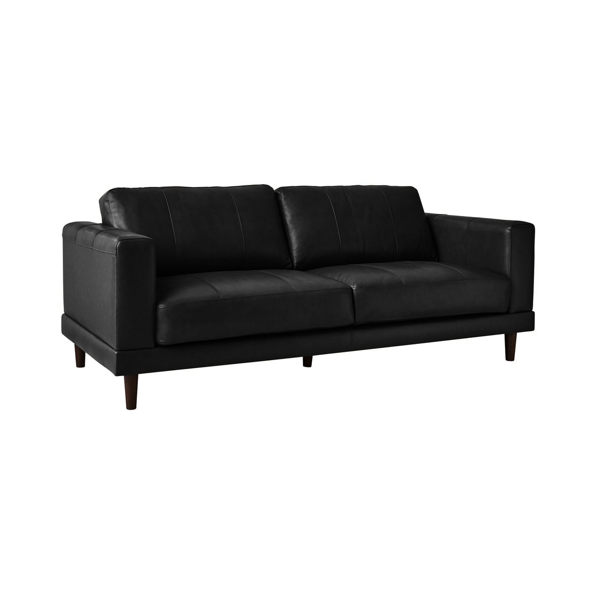 Hampton Sofa In Fiero Black (Top Grain/PVC)