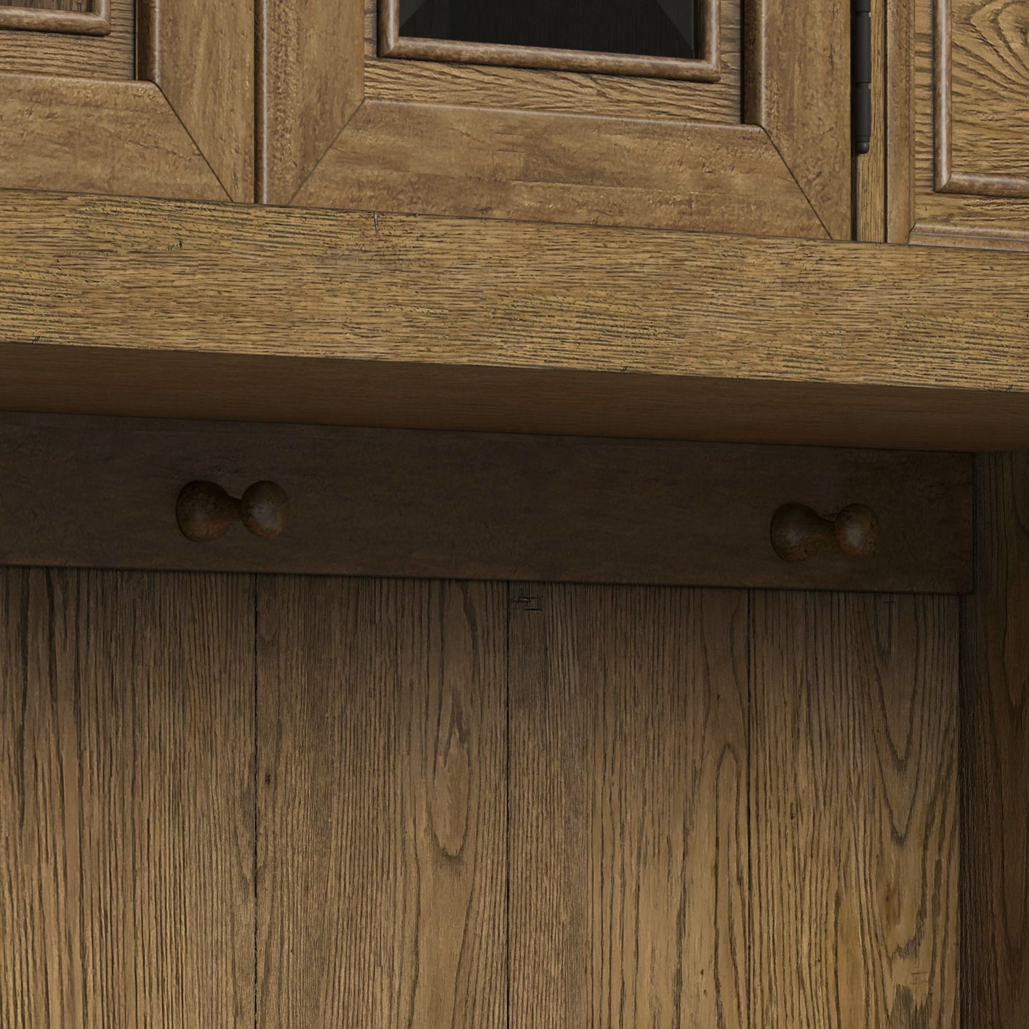 Heritage & Home Buffet and Hutch in Oak Brown
