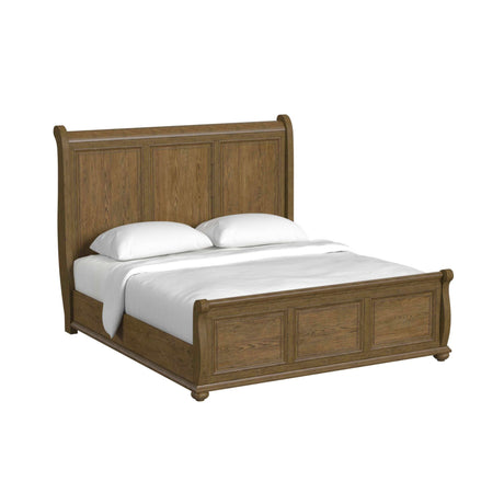 Heritage & Home King Sleigh Bed in Oak Brown