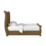 Heritage & Home Queen Sleigh Bed in Oak Brown
