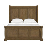 Heritage & Home Queen Sleigh Bed in Oak Brown
