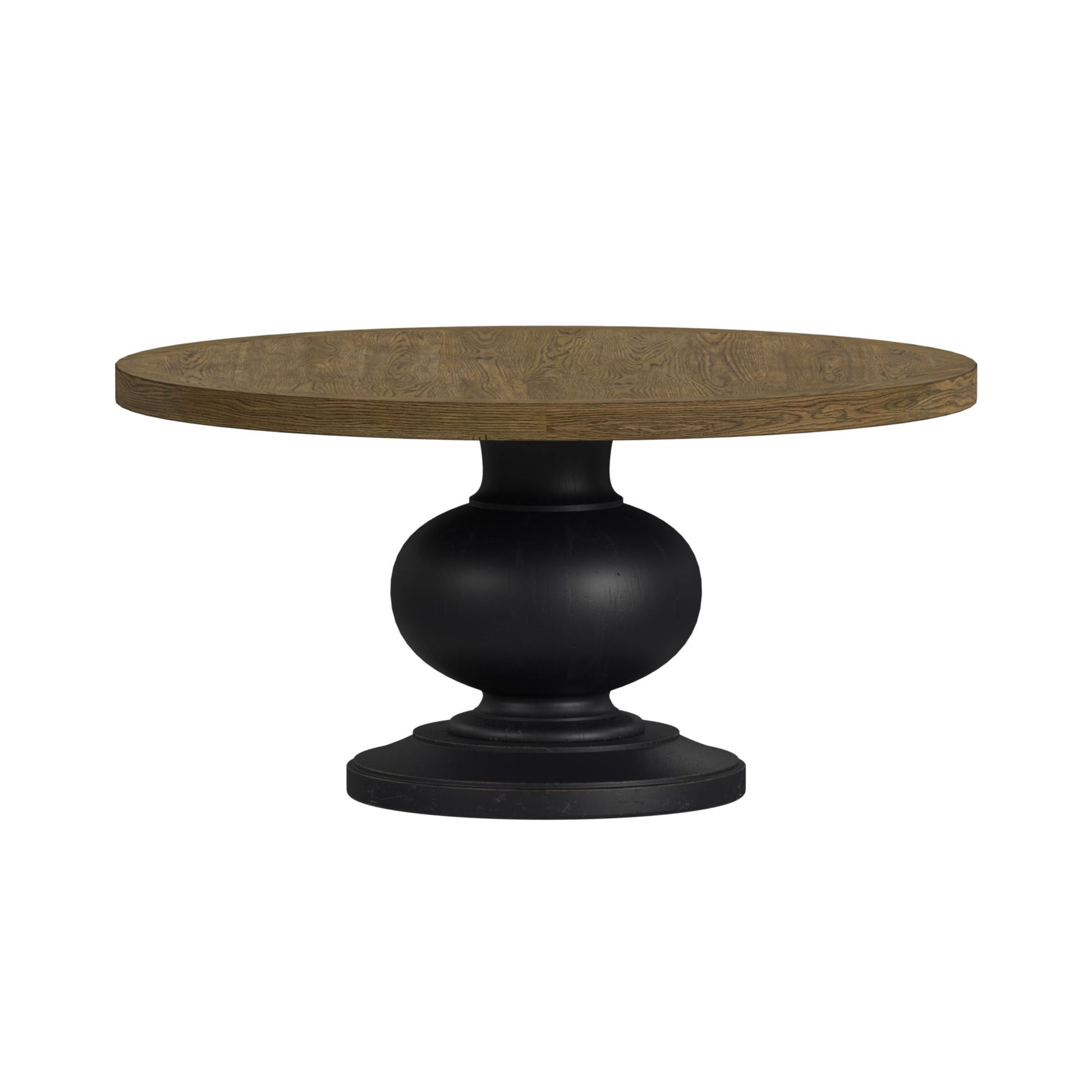 Heritage & Home Round Dining Table in Oak Brown and Black