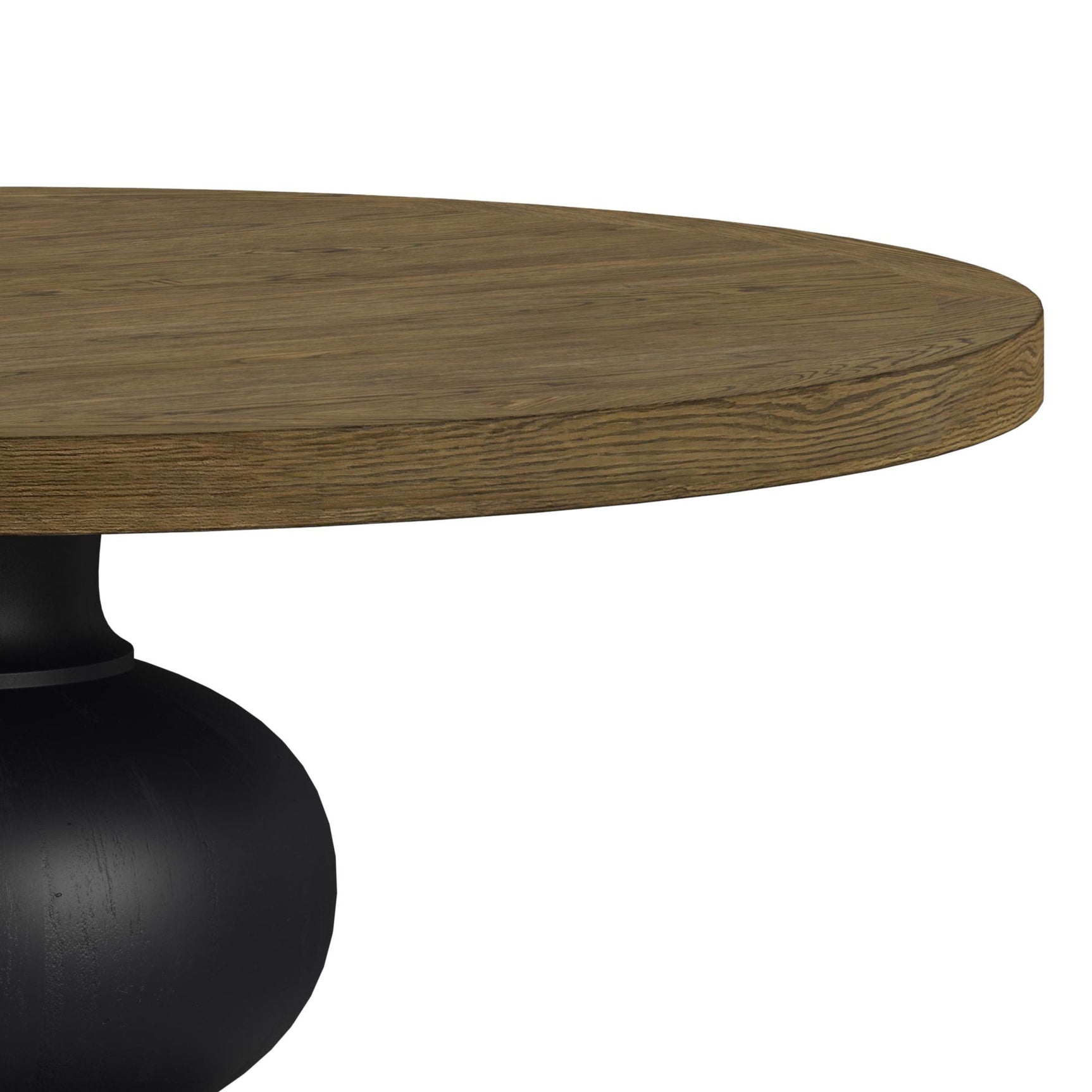 Heritage & Home Round Dining Table in Oak Brown and Black
