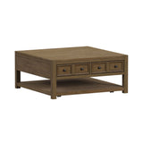 Heritage & Home Square Coffee Table with Casters in Oak Brown