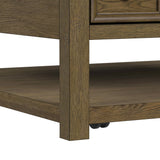 Heritage & Home Square Coffee Table with Casters in Oak Brown