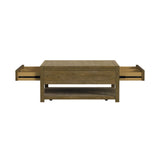 Heritage & Home Square Coffee Table with Casters in Oak Brown