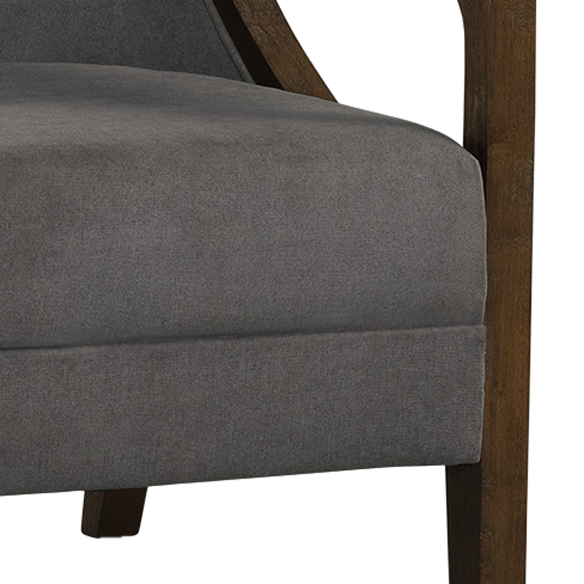 Hopkins Chair w/Brown Arm Columbia Charcoal (ISTA 3)