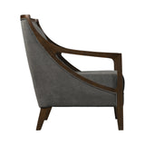 Hopkins Chair w/Brown Arm Columbia Charcoal (ISTA 3)